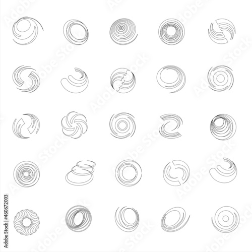 set of abstract business technology HUD circle logo design vector