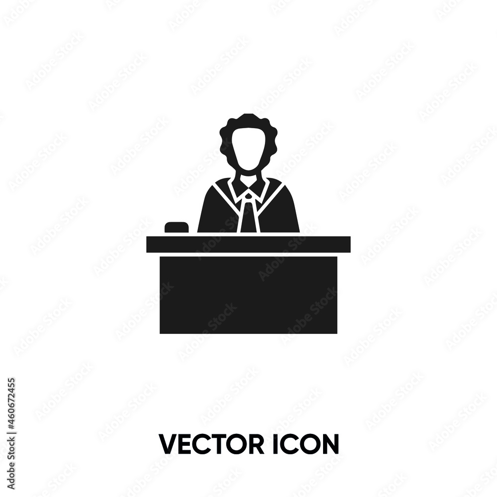 Judge vector icon. Modern, simple flat vector illustration for website or mobile app.Lawyer or crime symbol, logo illustration. Pixel perfect vector graphics Judge vector icon. Modern, simple flat vector illustration for website or mobile app.Lawyer or crime symbol, logo illustration. Pixel perfect vector graphics