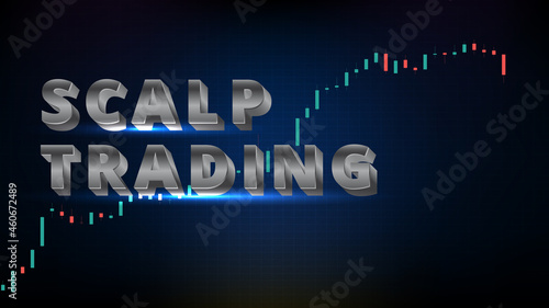 abstract futuristic technology background of scalp trading with stock market and chart graph