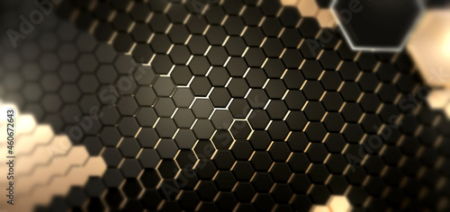 slightly blurred hexagonal ...