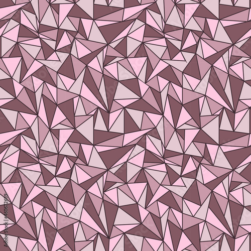 Seamless pattern of brown and beige triangles