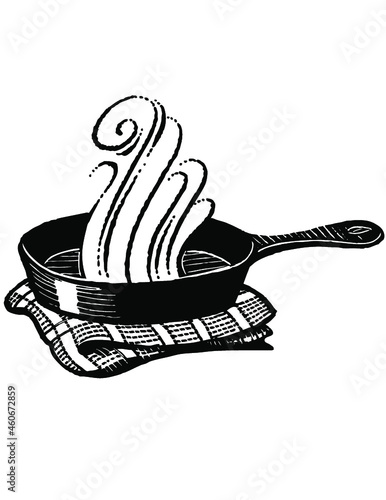 bold illustration of frying pan