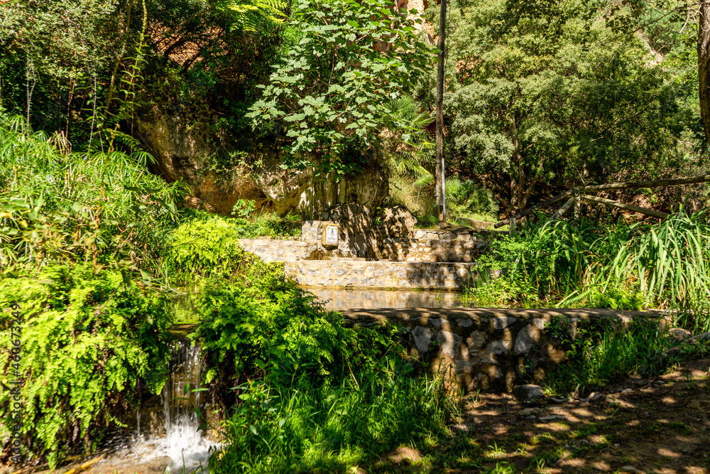 A spring with drinking water, a natural source to quench your thirst on a journey A spring with drinking water, a natural source to quench your thirst on a journey