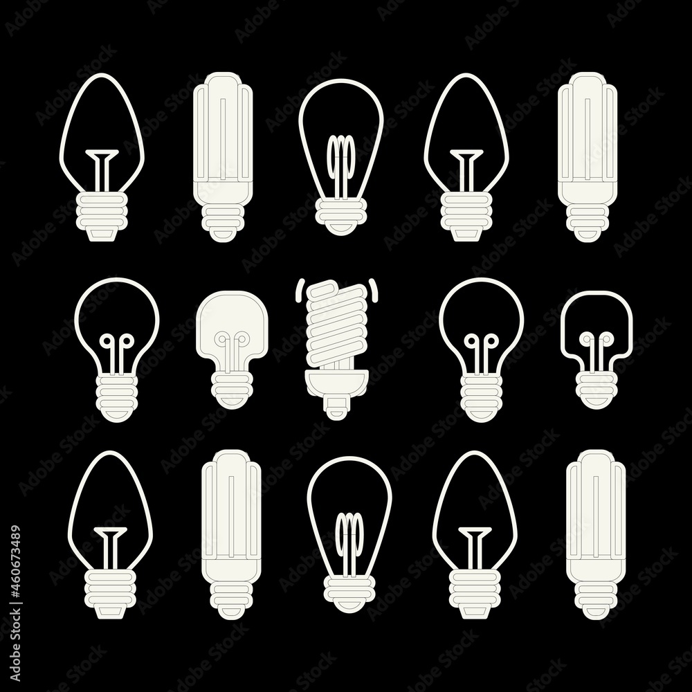 Fototapeta premium set of lamp logo design vector