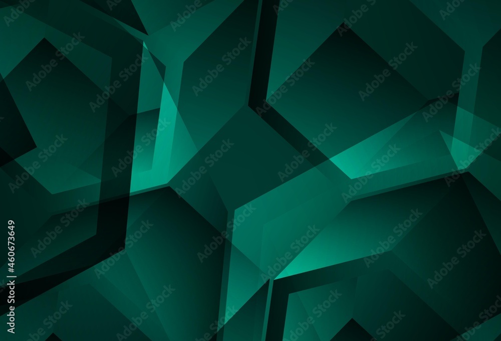 Fototapeta premium Dark Green vector pattern with polygonal style with cubes.