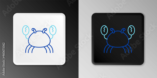Line Crab icon isolated on grey background. Colorful outline concept. Vector