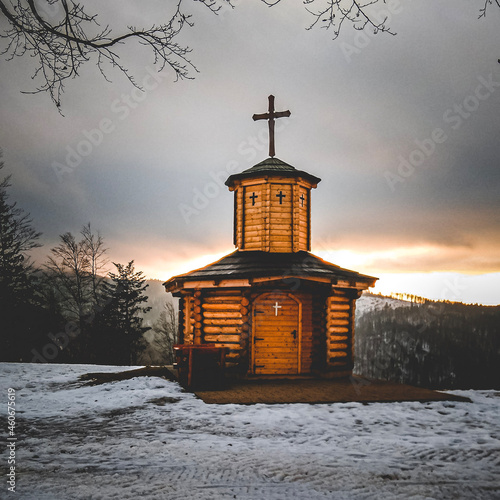 church in winter