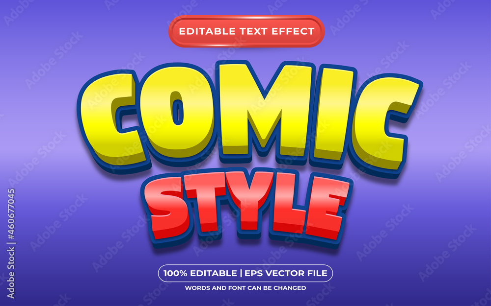 Editable text effect comic style