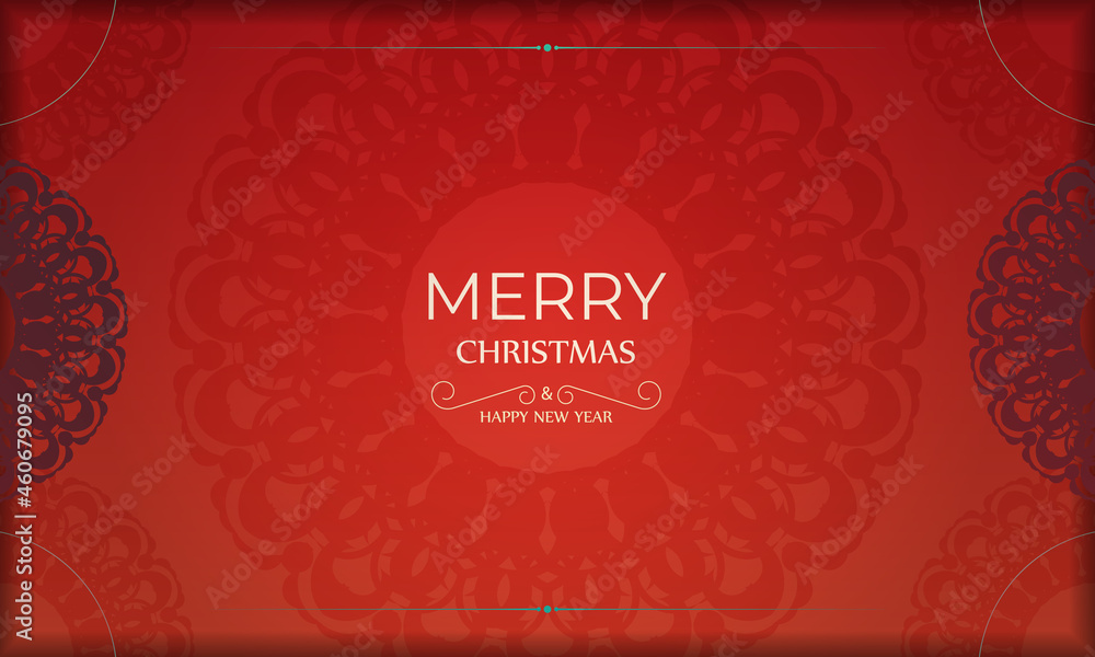 Festive Brochure Merry Christmas Red with luxury burgundy ornament Festive Brochure Merry Christmas Red with luxury burgundy ornament
