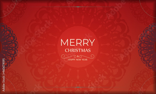 Festive Brochure Merry Christmas Red with luxury burgundy ornament