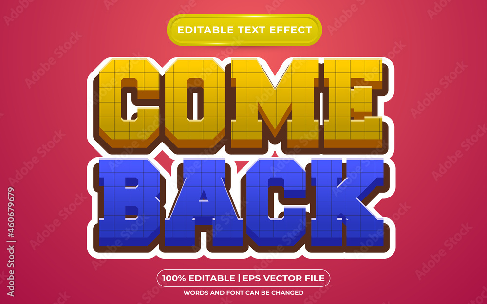 Editable text effect come back game style Editable text effect come back game style