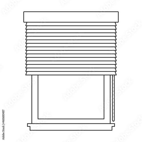 Window blind vector outline icon. Vector illustration jalousie on white background. Isolated outline illustration icon of window blind .