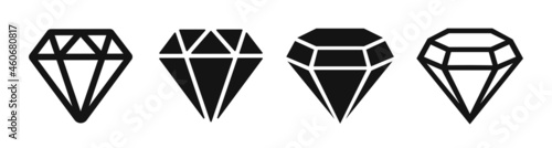 Diamond set icon. Vector illustration. Simple flat icon photo