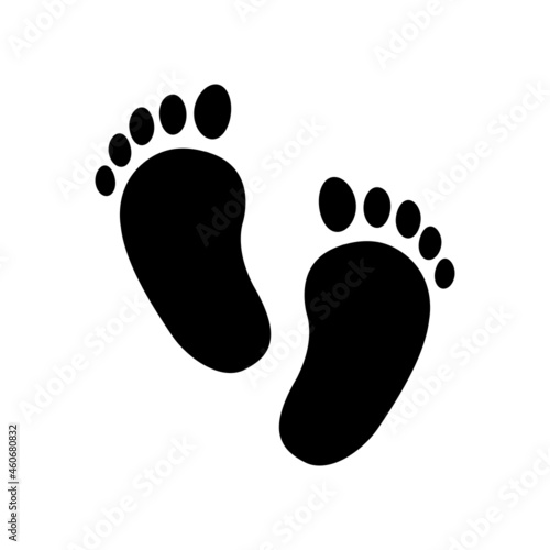 Baby footprint icon, foot silhouette