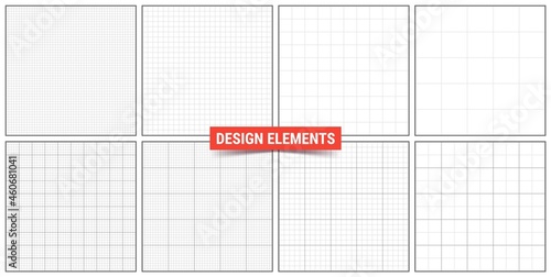 Graph paper, vector design elements. Backgrounds for technical blueprint.