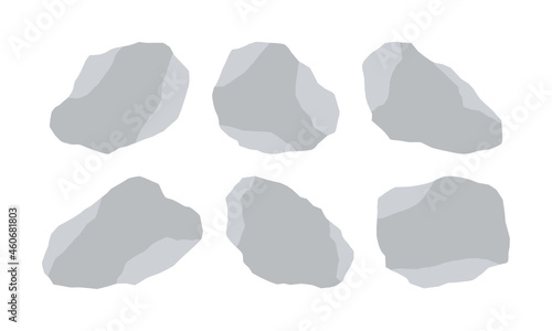 Grey rock specimen set. Stone samples.