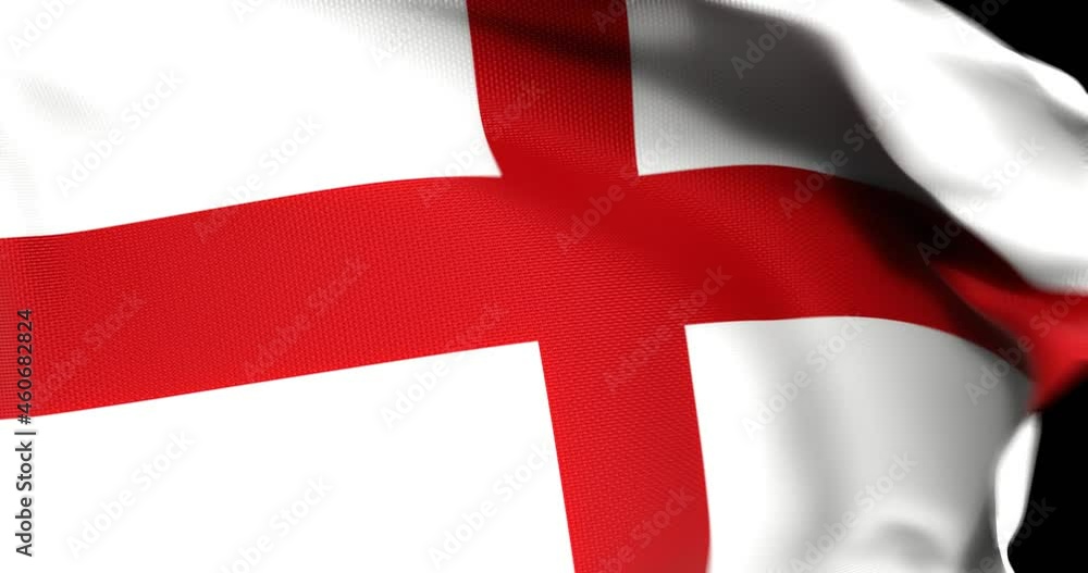 Flag of England Waving 3D Animation Close up, 4K UHD 60 FPS Flag of England Waving 3D Animation Close up, 4K UHD 60 FPS