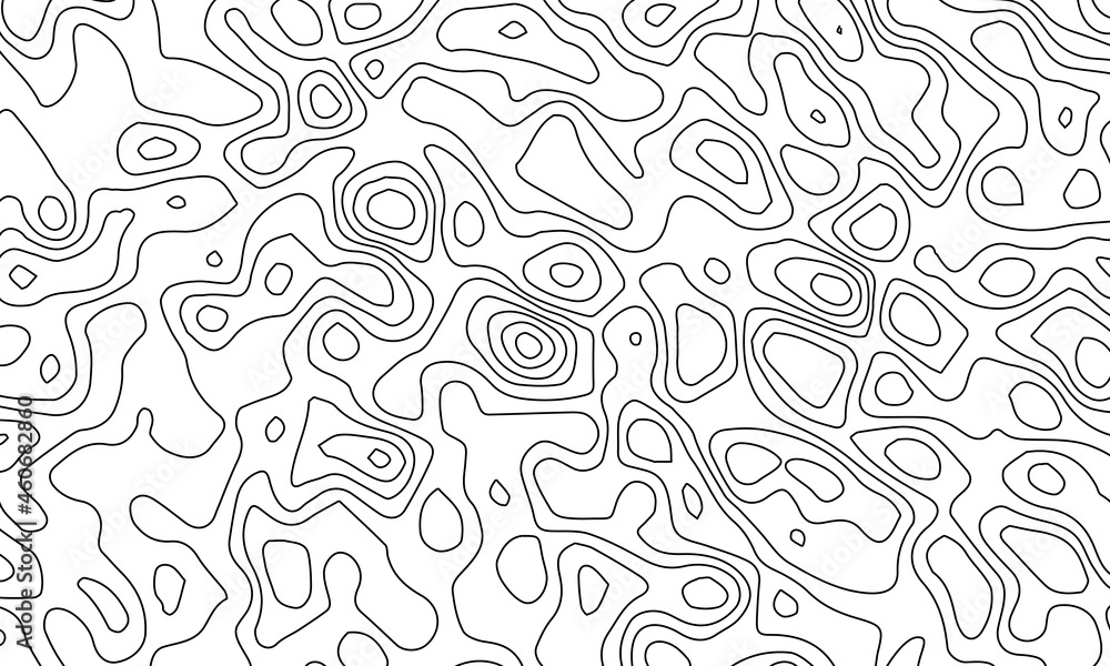 Topographic line map patterns. Black Contour and textured Background of geographic cartography terrain isolated on white. Vector illustration Topographic line map patterns. Black Contour and textured Background of geographic cartography terrain isolated on white. Vector illustration