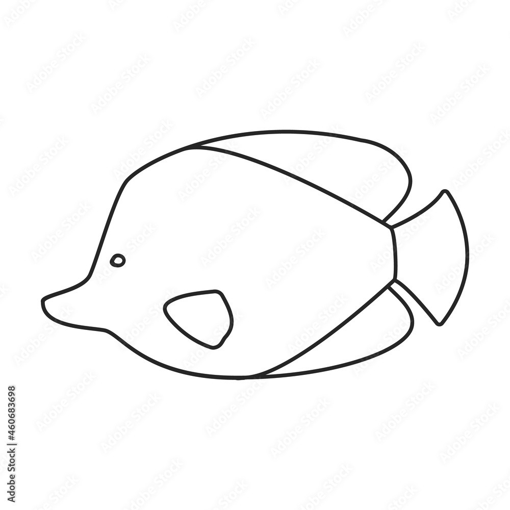 Tropical fish vector outline icon. Vector illustration exotic aunafish on white background. Isolated outline illustration icon of tropical fish . Tropical fish vector outline icon. Vector illustration exotic aunafish on white background. Isolated outline illustration icon of tropical fish .
