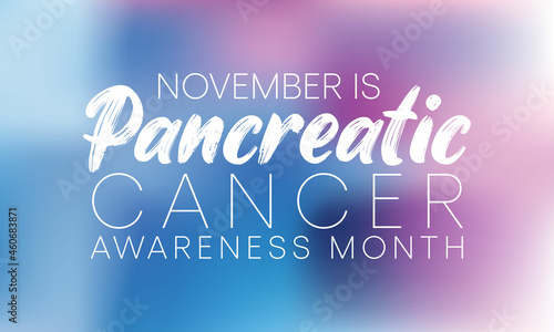 Pancreatic Cancer awareness month is observed every year in November.  is a disease in which malignant cells form in the tissues of the pancreas. Vector illustration