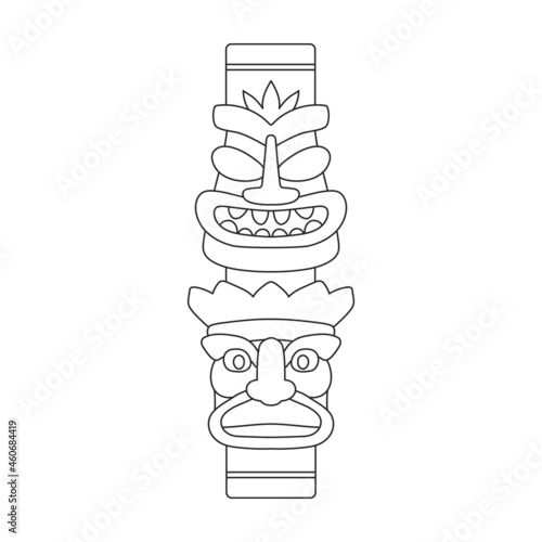 Totem tribal vector outline icon. Vector illustration mask of idol on white background. Isolated outline illustration icon of totem tribal .