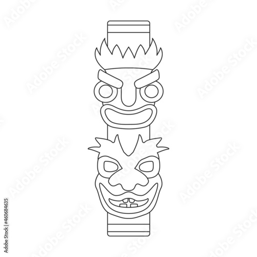 Totem tribal vector outline icon. Vector illustration mask of idol on white background. Isolated outline illustration icon of totem tribal .