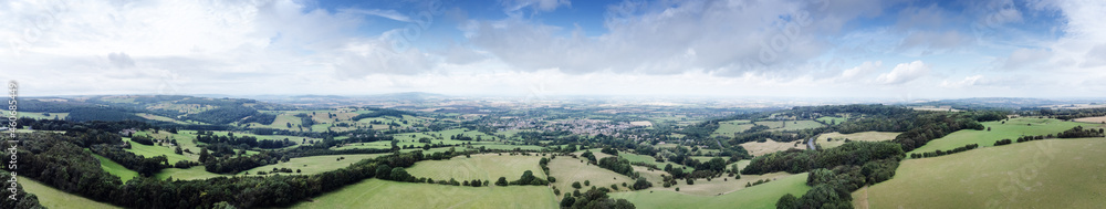 Fototapeta premium english landscape image from the air of Cotswolds countryside