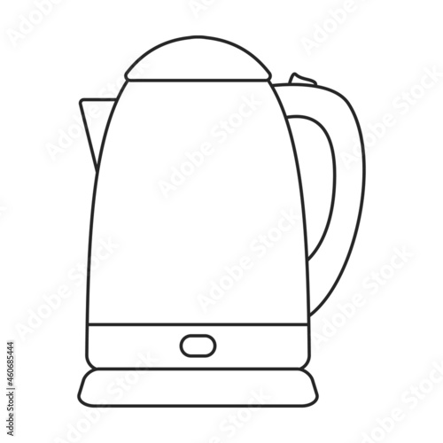 Kettle vector outline icon. Vector illustration teapot on white background. Isolated outline illustration icon of kettle .