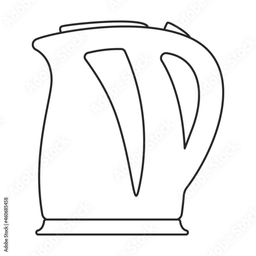 Kettle vector outline icon. Vector illustration teapot on white background. Isolated outline illustration icon of kettle .