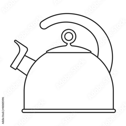 Kettle vector outline icon. Vector illustration teapot on white background. Isolated outline illustration icon of kettle .