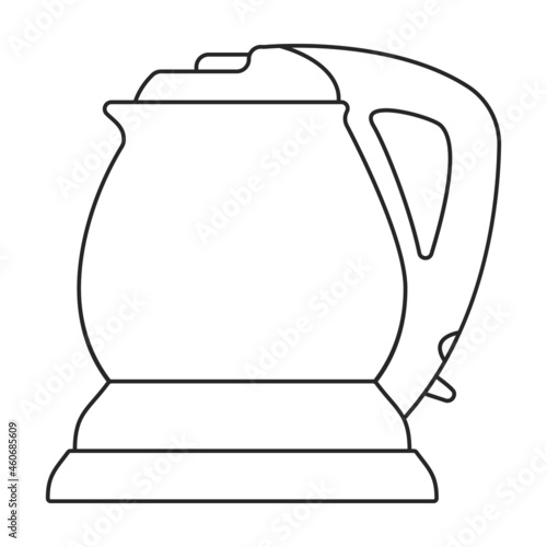 Kettle vector outline icon. Vector illustration teapot on white background. Isolated outline illustration icon of kettle .