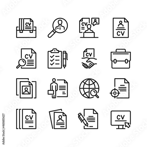 Job line icons. Set of outline symbols, simple graphic elements, modern linear style black pictograms collection. Vector line icons set