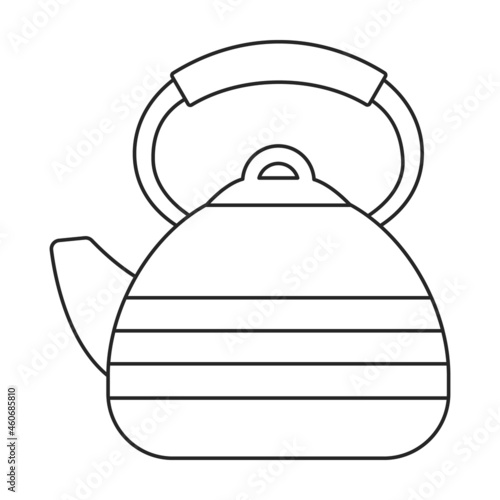 Kettle vector outline icon. Vector illustration teapot on white background. Isolated outline illustration icon of kettle .