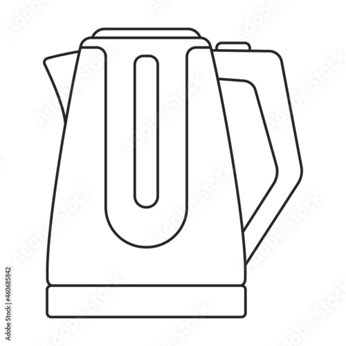 Kettle vector outline icon. Vector illustration teapot on white background. Isolated outline illustration icon of kettle .