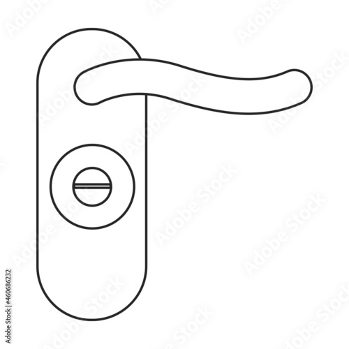 Door handle vector outline icon. Vector illustration doorknob on white background. Isolated outline illustration icon of door handle .
