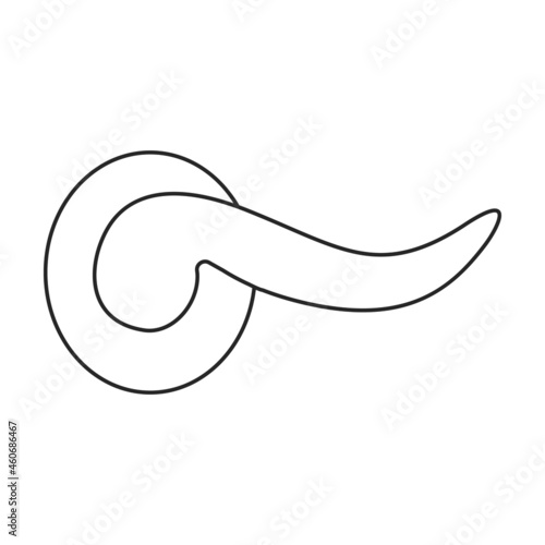 Door handle vector outline icon. Vector illustration doorknob on white background. Isolated outline illustration icon of door handle .