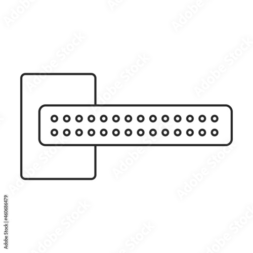 Door handle vector outline icon. Vector illustration doorknob on white background. Isolated outline illustration icon of door handle .