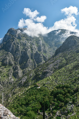 landscape with mountains and clouds