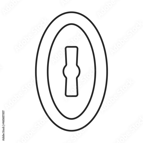 Door handle vector outline icon. Vector illustration doorknob on white background. Isolated outline illustration icon of door handle .