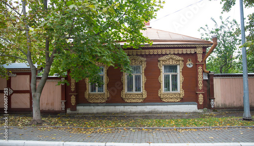 Kolomna, Russia - September 25 2021: The old Russian wooden House