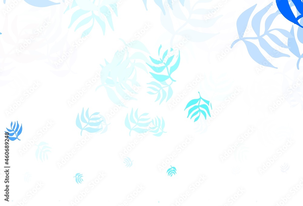 Light BLUE vector abstract backdrop with leaves. Light BLUE vector abstract backdrop with leaves.