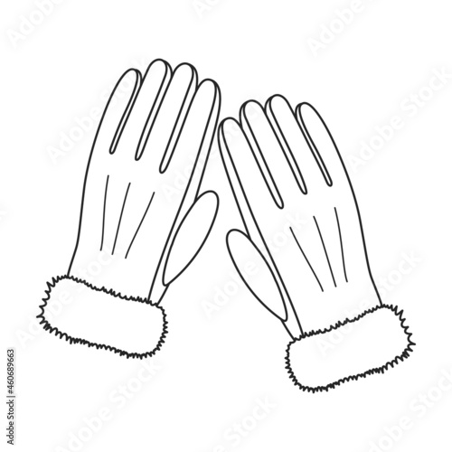 Glove vector cartoon icon. Vector illustration accessory for hand on white background. Isolated cartoon illustration icon of glove hand.