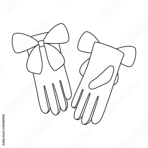 Glove vector cartoon icon. Vector illustration accessory for hand on white background. Isolated cartoon illustration icon of glove hand.