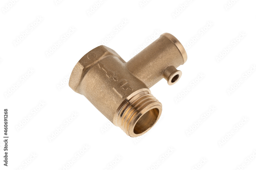 Check valve on a white background. Plumbing check valve for water close-up. Check valve on a white background. Plumbing check valve for water close-up.