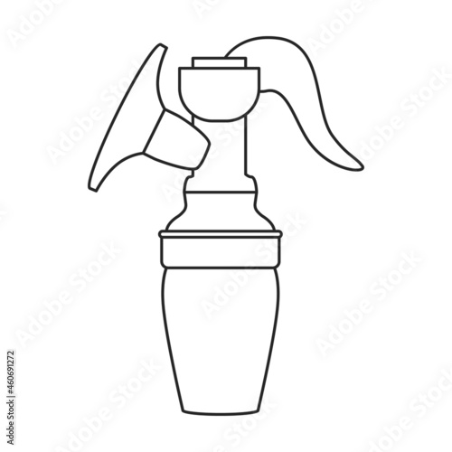 Breast pump vector icon.Outline vector icon isolated on white background breast pump.