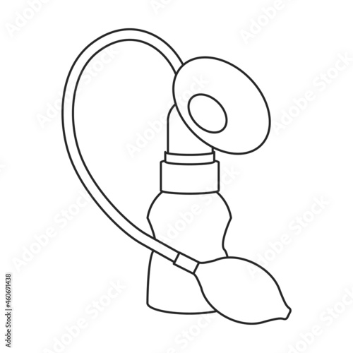 Breast pump vector icon.Outline vector icon isolated on white background breast pump.