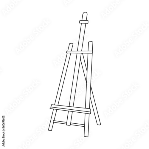 Easel vector outline icon. Vector illustration easel on white background. Isolated outline illustration icon of canvas on stand .