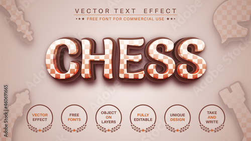 Chess - editable text effect, font style. 