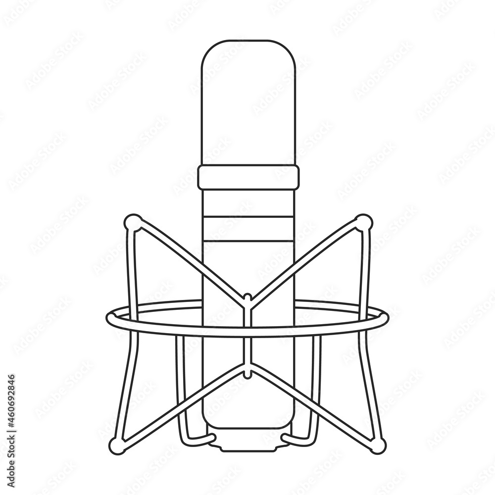 Mic vector icon.Outline vector icon isolated on white background mic. Mic vector icon.Outline vector icon isolated on white background mic.