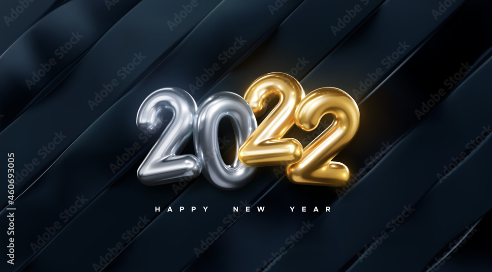 Happy New 2022 Year - obrazy, fototapety, plakaty 